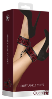 Красно-черные поножи Luxury Ankle Cuffs - 1