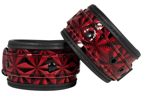 Красно-черные поножи Luxury Ankle Cuffs - 0