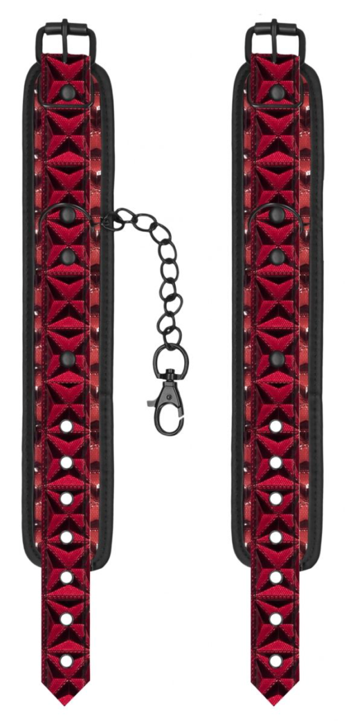 Красно-черные поножи Luxury Ankle Cuffs - 3