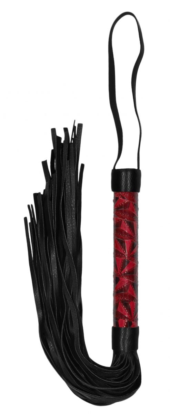 Красно-черная многохвостовая гладкая плеть Luxury Whip - 38,5 см. - 1