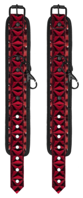 Красно-черные наручники и наножники Luxury Hogtie - 2