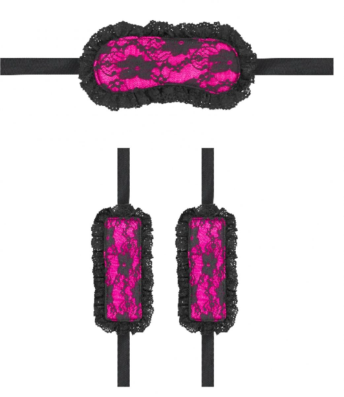 Розово-черный игровой набор Introductory Bondage Kit №7 - 0