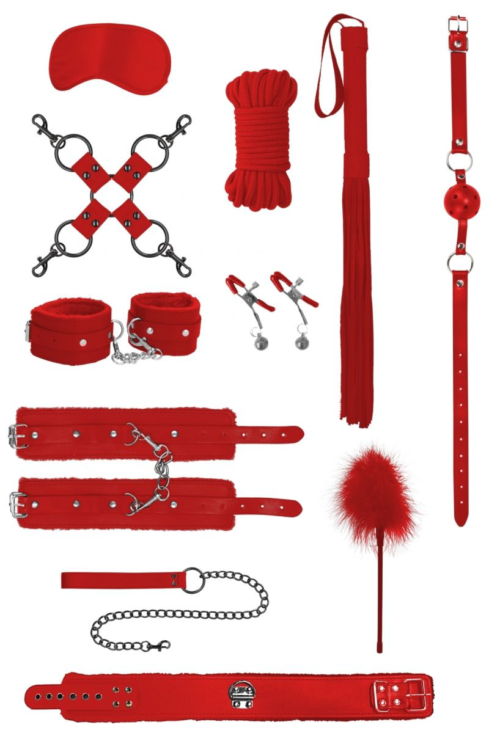Красный игровой набор БДСМ Intermediate Bondage Kit - 0