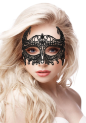 Черная кружевная маска ручной работы Empress Black Lace Mask - 1