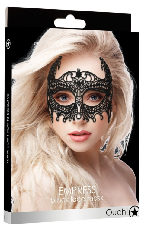 Черная кружевная маска ручной работы Empress Black Lace Mask - 2
