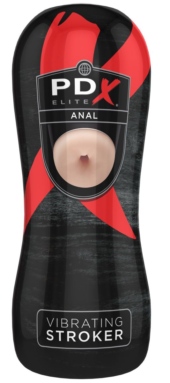 Телесный вибромастурбатор-анус в тубе Vibrating Anal Stroker - 2