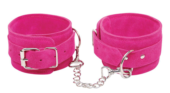 Розовые замшевые наручники Pink Wrist Cuffs - 0