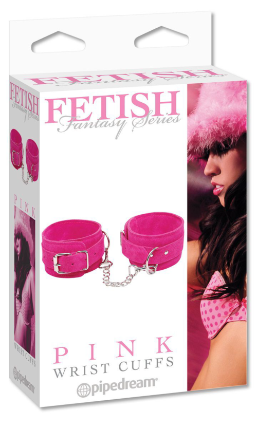 Розовые замшевые наручники Pink Wrist Cuffs - 1