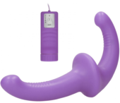 Фиолетовый безремневой вибрострапон с пультом управления Vibrating Silicone Strapless Strapon - 1