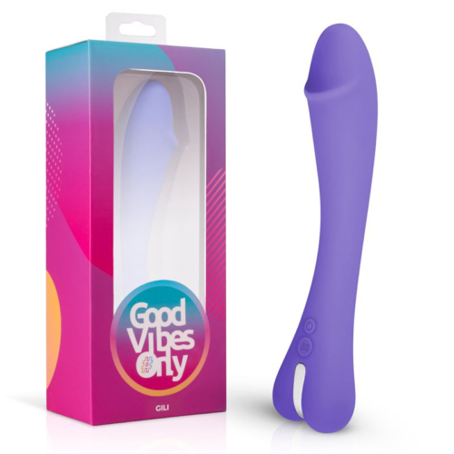 Фиолетовый вибратор для G-стимуляции Gili G-Spot Vibrator - 22 см. - 1