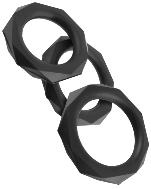 Набор из 3 граненых эрекционных колец C-Ringz Silicone Designer Stamina Set - 0