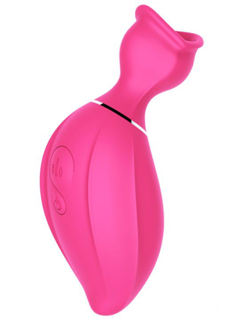 Розовый вакуумный стимулятор клитора Lip Love - 0