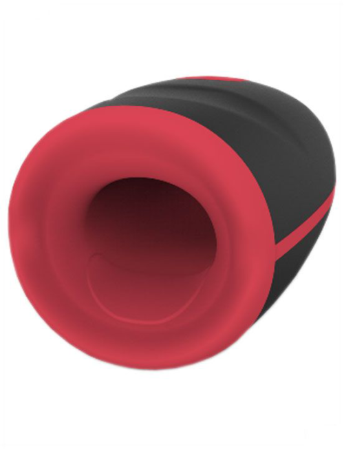 Черно-красный вибромастурбатор с нагревом Small Mood - 0