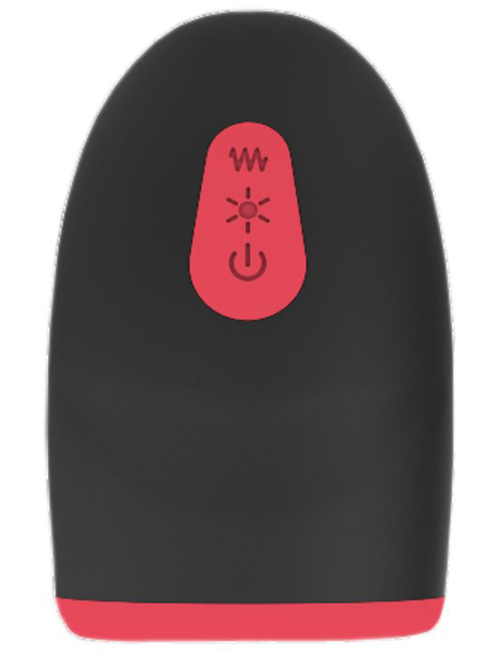 Черно-красный вибромастурбатор с нагревом Small Mood - 1