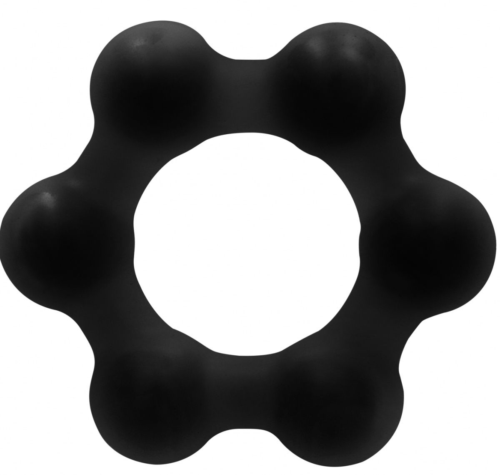 Черное эрекционное кольцо No.82 Weighted Cock Ring - 0