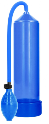 Синяя ручная вакуумная помпа для мужчин Classic Penis Pump - 0