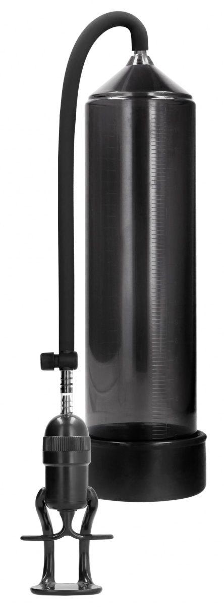 Черная вакуумная помпа для мужчин с насосом в виде поршня Deluxe Beginner Pump - 0