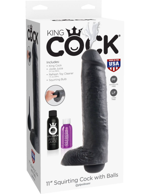 Фаллоимитатор-реалистик с имитацией семяизвержения 11 Squirting Cock with Balls - 27,9 см. - 6