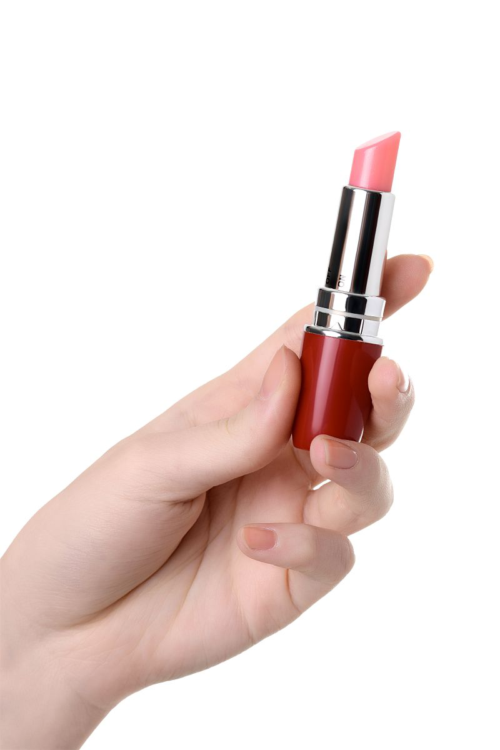 Красный мини-вибратор в форме губной помады Lipstick Vibe - 4
