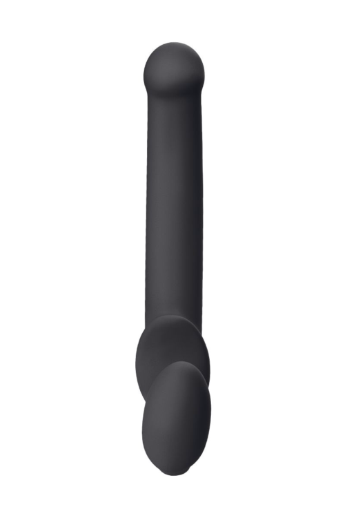 Черный безремневой страпон Silicone Bendable Strap-On M - 2