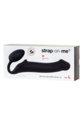 Черный безремневой страпон Silicone Bendable Strap-On L - 6