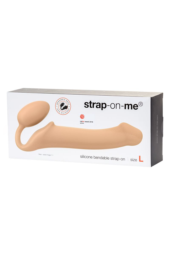 Телесный безремневой страпон Silicone Bendable Strap-On L - 6