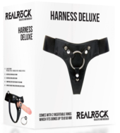 Черные трусики Harness Deluxe для страпона O-ring - 2