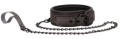 Серый широкий ошейник с поводком Elegant Collar with Leash - 0