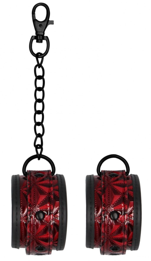 Красно-черные наручники Luxury Hand Cuffs - 1