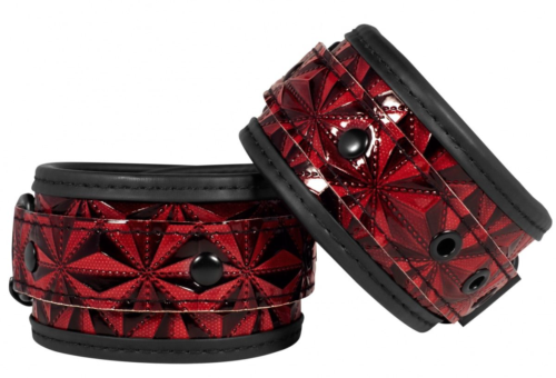 Красно-черные наручники Luxury Hand Cuffs - 0