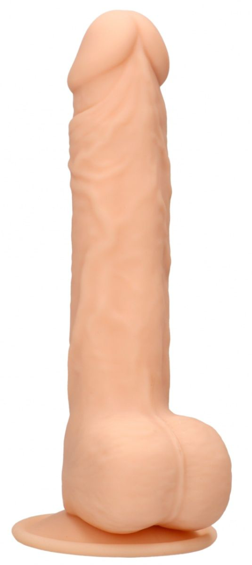 Телесный фаллоимитатор Silicone Dildo With Balls - 24 см. - 0