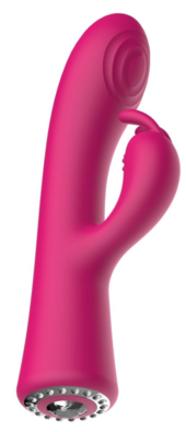 Розовый вибромассажер-кролик Lux - 20 см. - 0