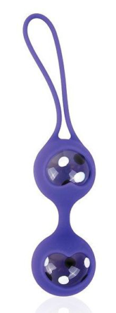 Вагинальные стеклянные шарики в фиолетовой силиконовой оболочке - 0