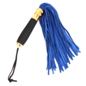 Синяя многохвостовая плеть с черной ручкой - 40 см. - 0