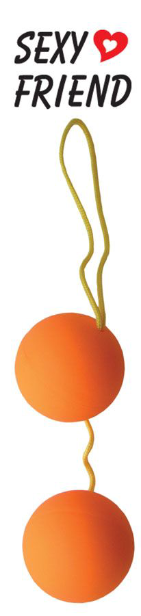 Оранжевые вагинальные шарики BALLS на шнурке - 0