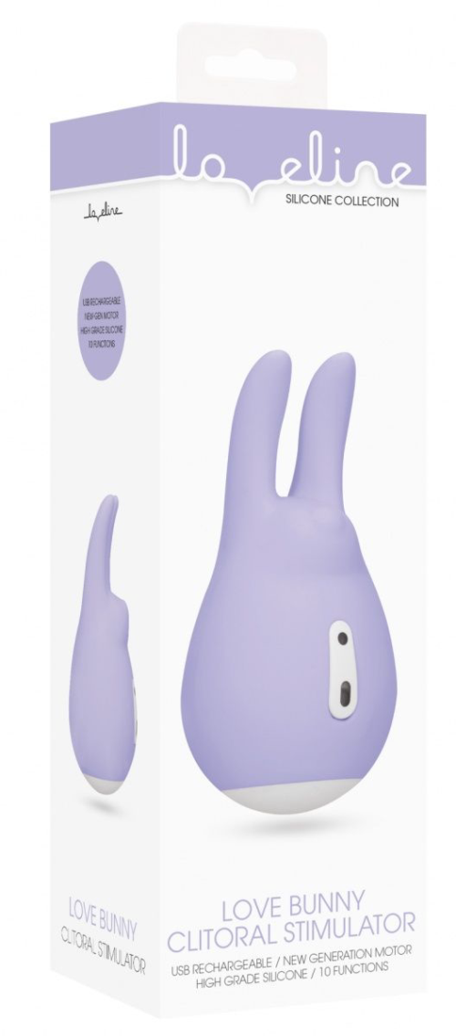 Фиолетовый клиторальный стимулятор Love Bunny - 9,4 см. - 2