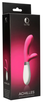 Розовый вибратор-кролик Achilles - 20,5 см. - 1