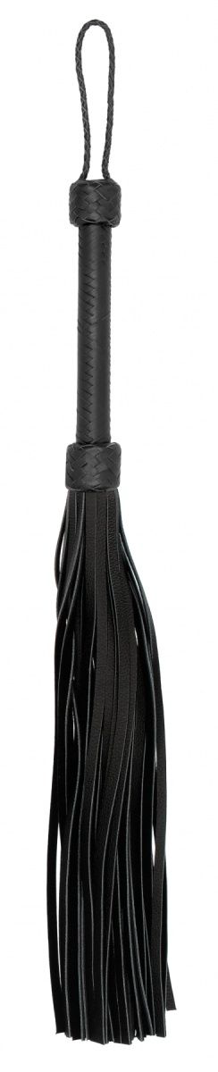 Черная многохвостая гладкая плеть Heavy Leather Tail Flogger - 76 см. - 1