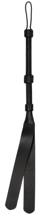 Черная шлепалка Heavy Duty Double Tailed Whip Flogger - 79 см. - 0