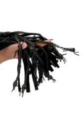 Черная многохвостая плетеная плеть Leather Suede Barbed Wired Flogger - 76 см. - 1