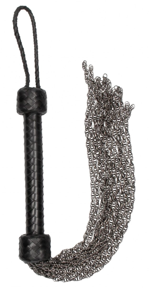 Черная многохвостая металлическая плеть Metal Chain Flogger - 53 см. - 0