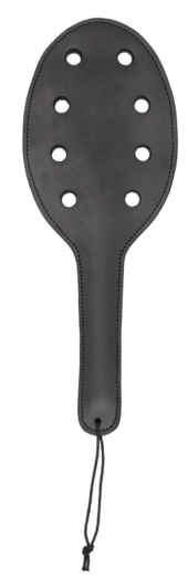 Черная шлепалка Saddle Leather Paddle With 8 Holes - 40 см. - 1