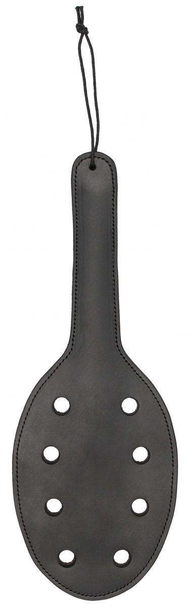 Черная шлепалка Saddle Leather Paddle With 8 Holes - 40 см. - 0