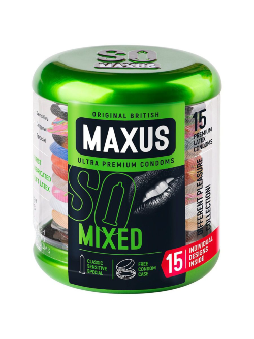 Презервативы в металлическом кейсе MAXUS Mixed - 15 шт. - 0