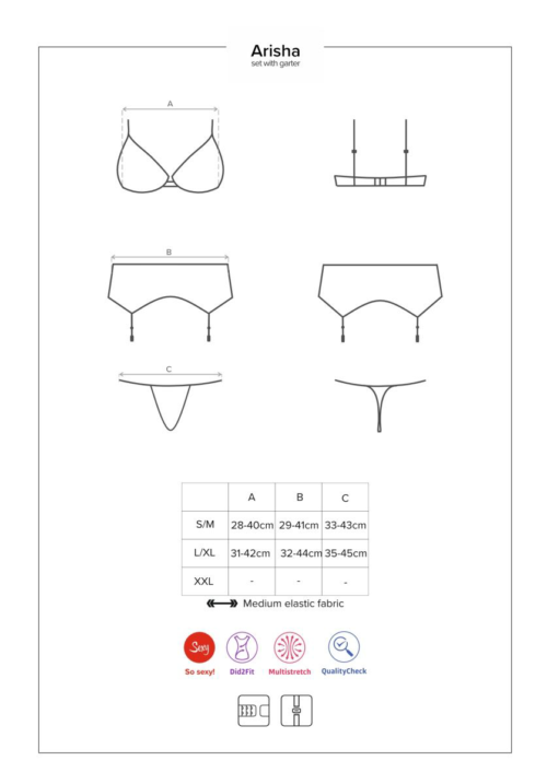 Роскошный комплект белья Arisha с поясом для чулок - 4