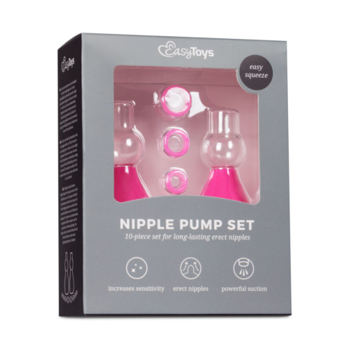 Розовые вакуумные стимуляторы для сосков Nipple Pump Set - 2