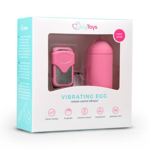 Розовое виброяйцо Easytoys Vibration Egg с пультом ДУ - 1