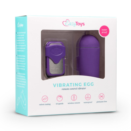 Фиолетовое виброяйцо Easytoys Vibration Egg с пультом ДУ - 1