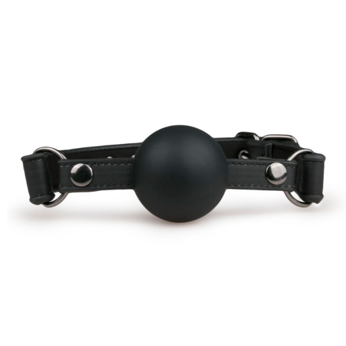 Черный силиконовый кляп-шар Easytoys Ball Gag With Large Silicone Ball - 1