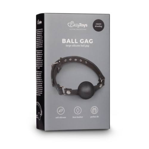 Черный силиконовый кляп-шар Easytoys Ball Gag With Large Silicone Ball - 2